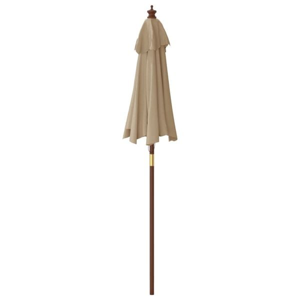 vidaXL Ομπρέλα Κήπου με Ξύλινο Ιστό Taupe 196x231 εκ.