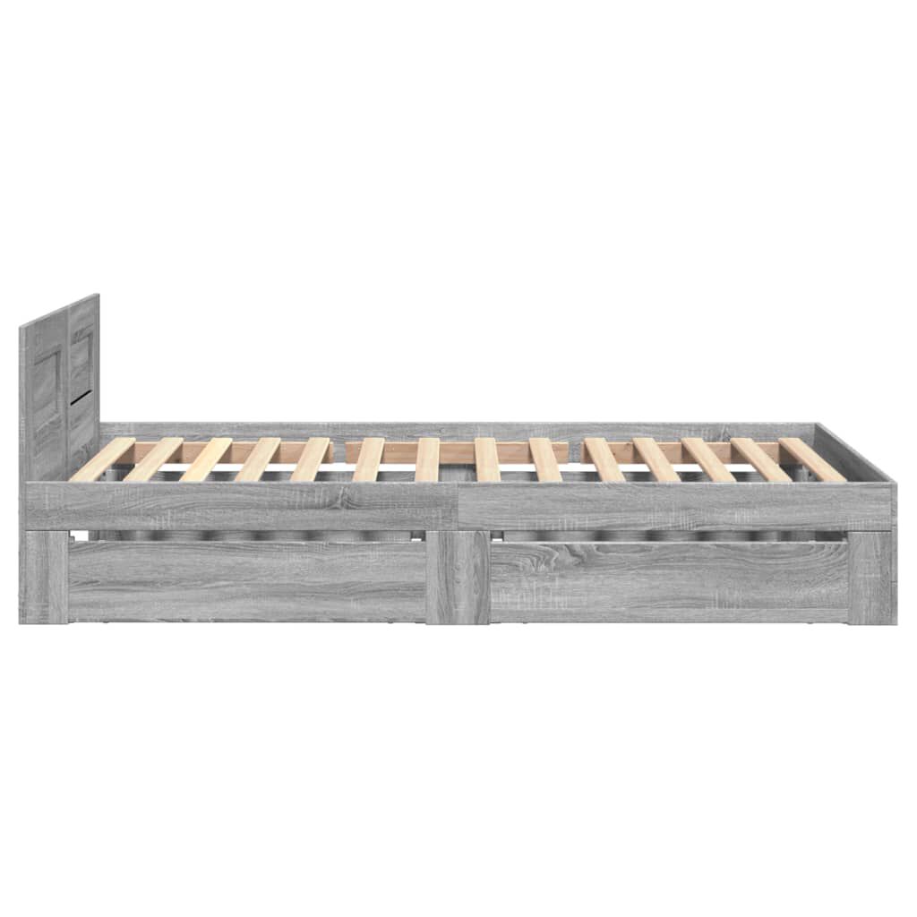 vidaXL Πλαίσιο Κρεβατιού με Κεφαλάρι Γκρι Sonoma 90x200 εκ. Επεξ. Ξύλο