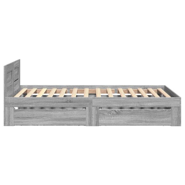 vidaXL Πλαίσιο Κρεβατιού με Κεφαλάρι Γκρι Sonoma 90x200 εκ. Επεξ. Ξύλο