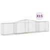 vidaXL Συρματοκιβώτια Τοξωτά 15 τεμ. 400x50x80/100 εκ. Γαλβαν. Ατσάλι