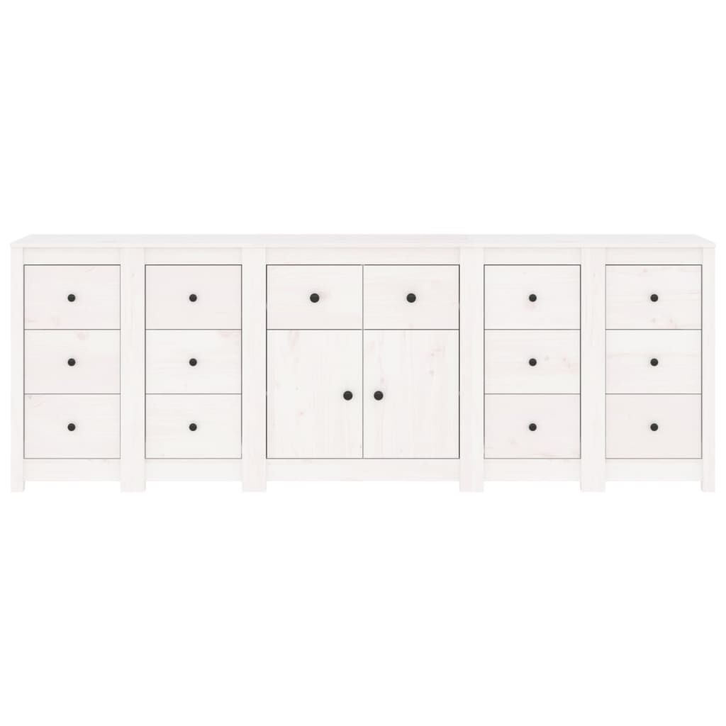 vidaXL Ντουλάπι Λευκό 230 x 35 x 80 εκ. από Μασίφ Ξύλο Πεύκου