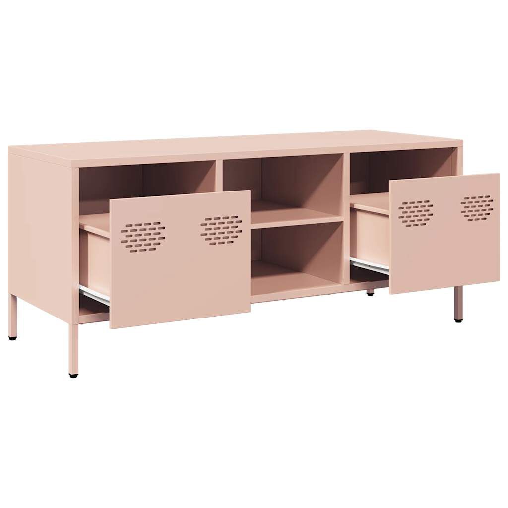vidaXL Έπιπλο Τηλεόρασης Ροζ 101,5x39x43,5 εκ. Ατσάλι Ψυχρής Έλασης