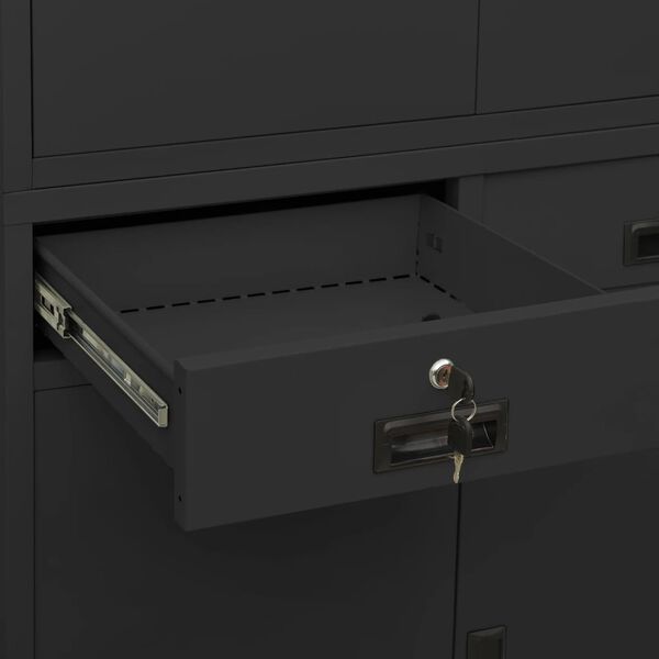 vidaXL Ντουλάπα Γραφείου Ανθρακί 90 x 40 x 180 εκ. Ατσάλινη