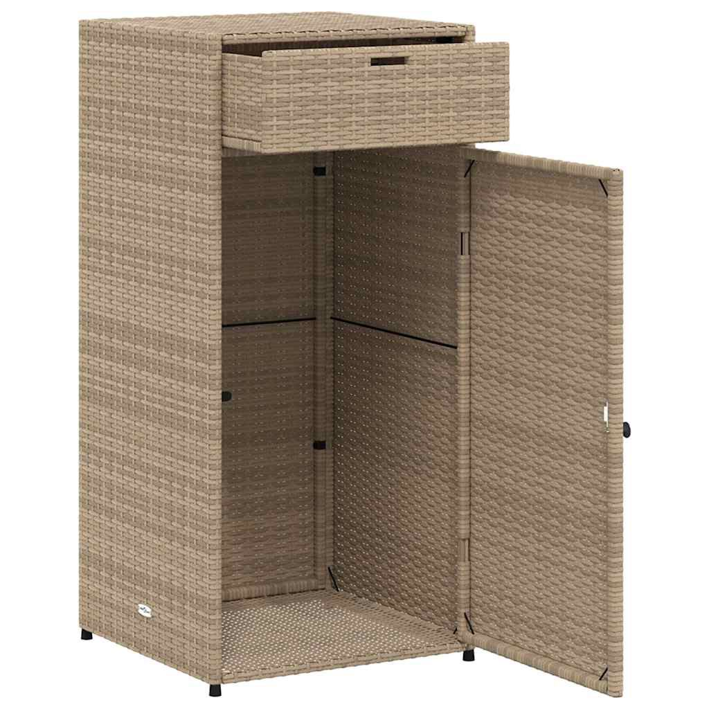 vidaXL Ντουλάπι Αποθήκευσης Κήπου Beige 55x55x111 εκ. Συνθετικό Ρατάν