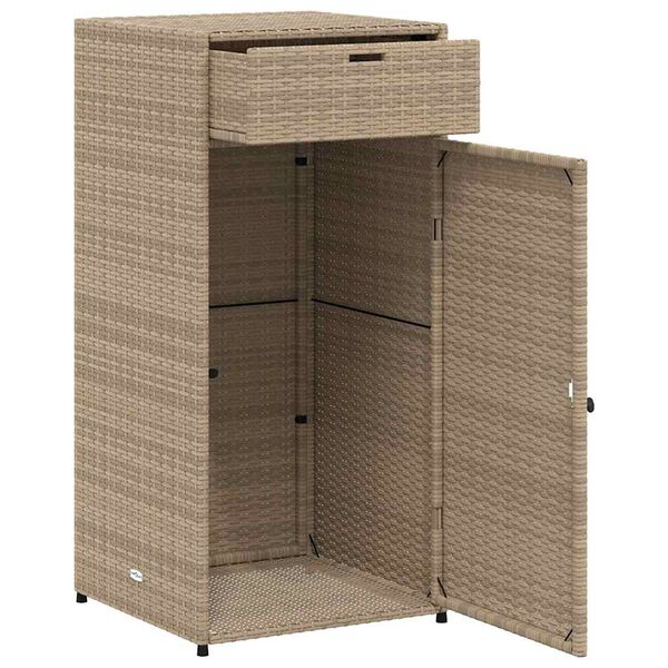 vidaXL Ντουλάπι Αποθήκευσης Κήπου Beige 55x55x111 εκ. Συνθετικό Ρατάν