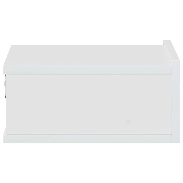 vidaXL Κομοδίνα Κρεμαστά 2 τεμ. Γυαλ. Λευκό 40x30x15εκ. από Επεξ. Ξύλο