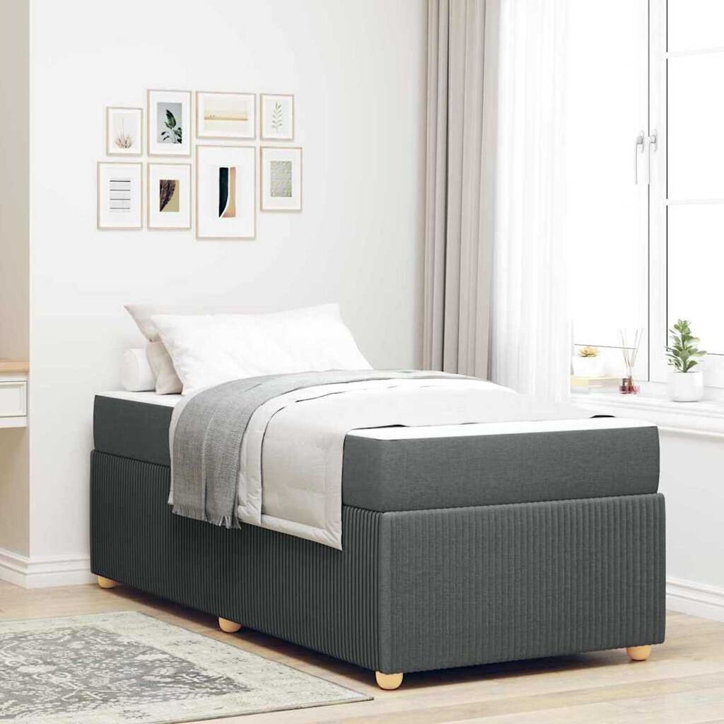 vidaXL Σκελετός Κρεβατιού Άλλο Σκούρο γκρι 100 x 200 cm ύφασμα