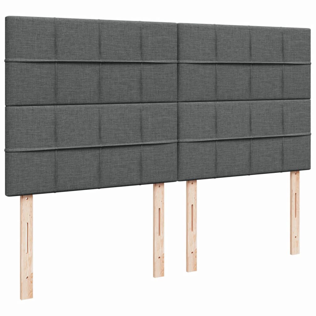 vidaXL Κρεβάτι Boxspring με Στρώμα Σκούρο Γκρι 200x200 εκ. Υφασμάτινο