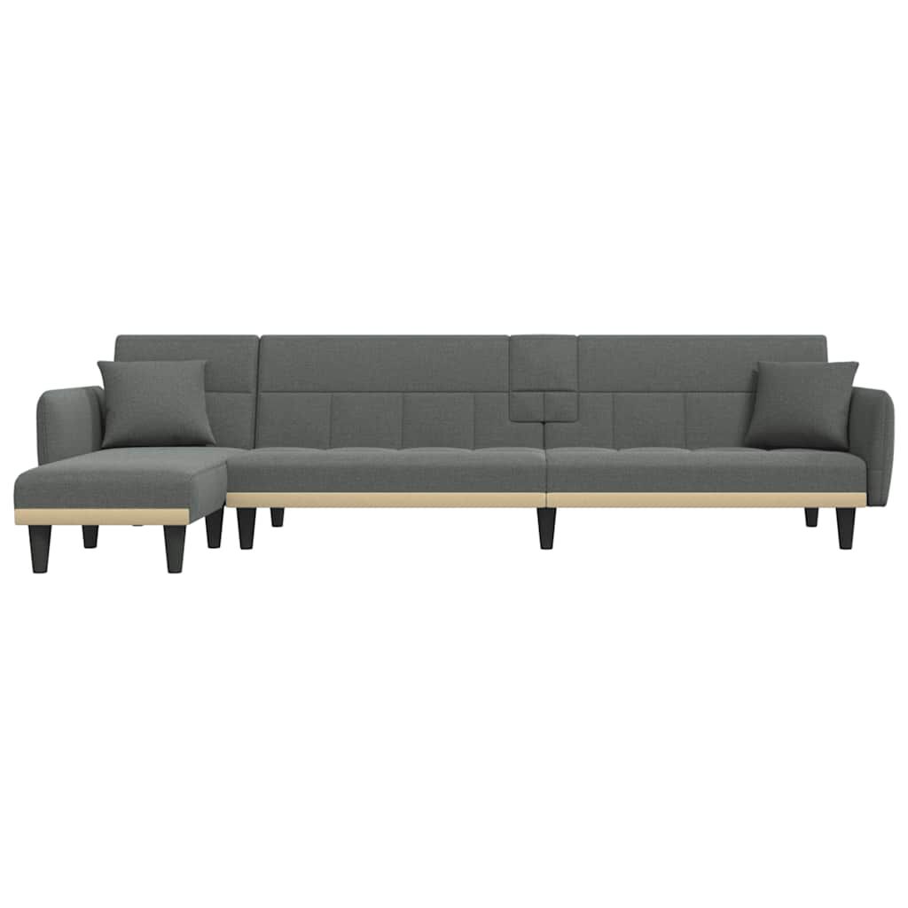 vidaXL Καναπές Κρεβάτι Γωνιακός Σκ. Γκρι 275x140x70 εκ. Υφασμάτινος