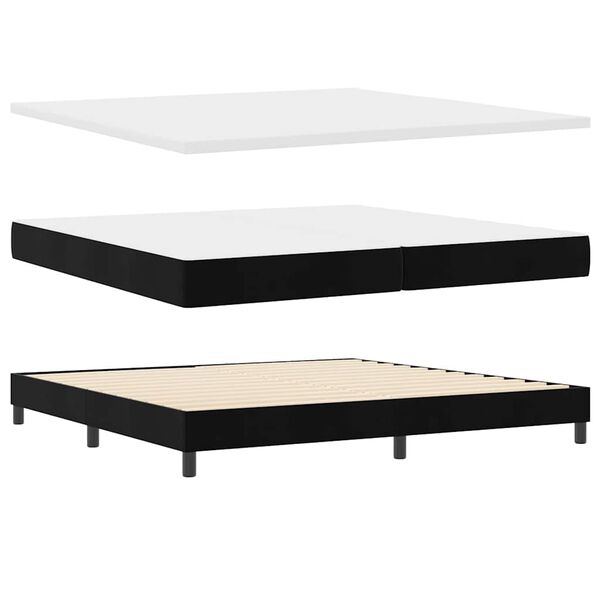 vidaXL Κρεβάτι με ελατήρια με στρώμα Μαύρο 200 x 200 cm Βελούδο