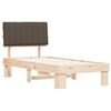 vidaXL Σκελετός Κρεβατιού με Επενδεδυμένο Κεφαλάρι Taupe 90 x 200 cm