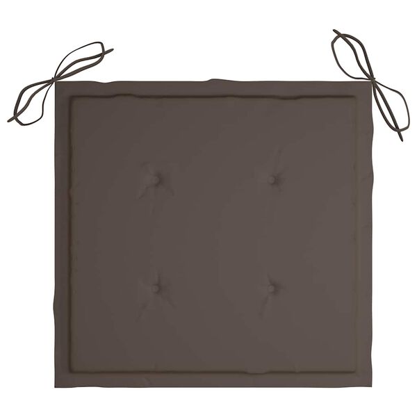 vidaXL Καρέκλες Κήπου 2 τεμ. από Μασίφ Ξύλο Teak/Ατσάλι με Μαξιλάρια