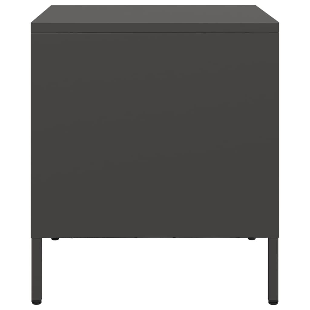 vidaXL Κομοδίνα 2 τεμ. Μαύρο 35x39x43,5 εκ. από Χάλυβα