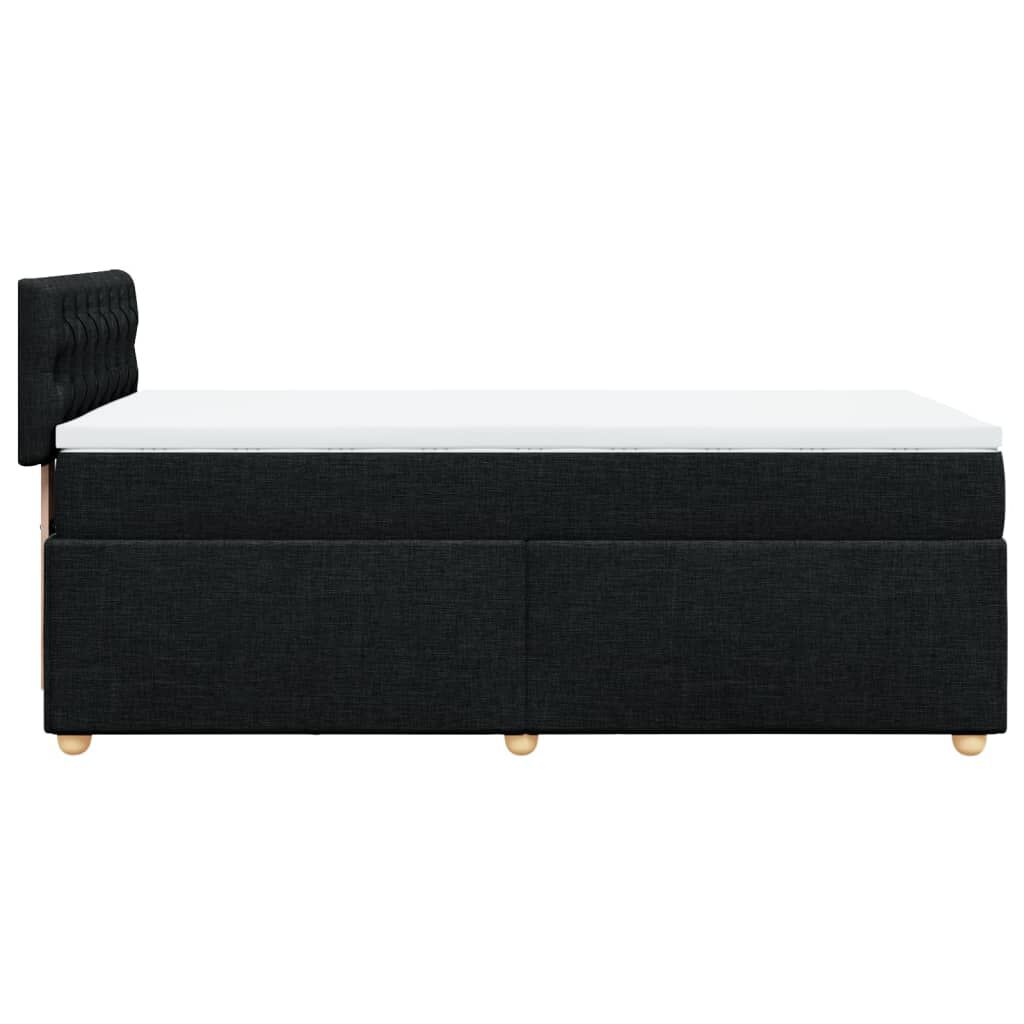 vidaXL Κρεβάτι Boxspring με Στρώμα Μαύρο 90x190 εκ.Υφασμάτινο