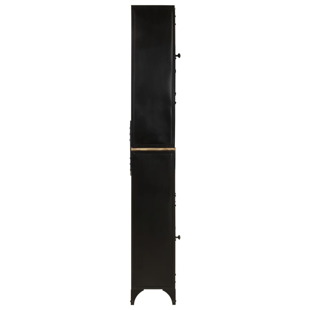 vidaXL Ντουλάπι Μπάνιου 40 x 27 x 180 εκ. Σίδηρο και Μασίφ Ξύλο Μάνγκο