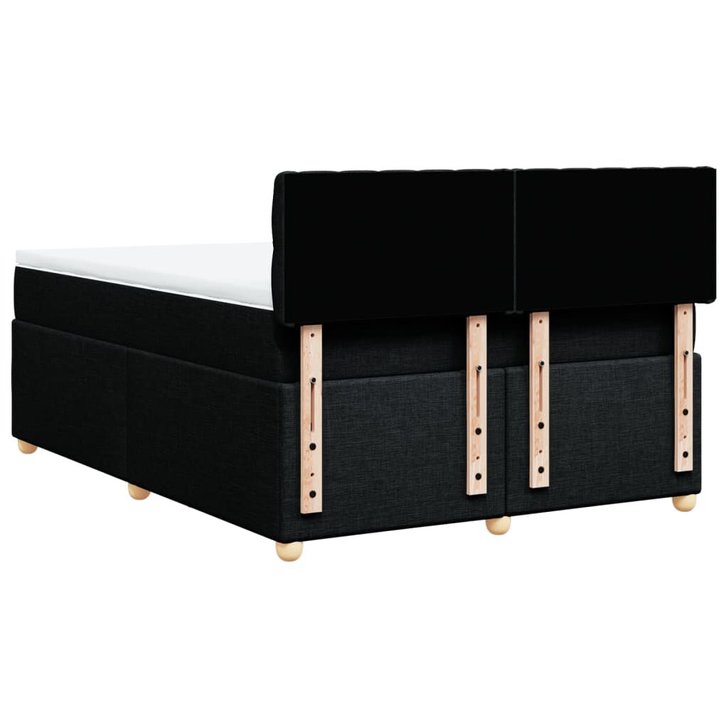 vidaXL Κρεβάτι Boxspring με Στρώμα Μαύρο 160x200 εκ. Υφασμάτινο