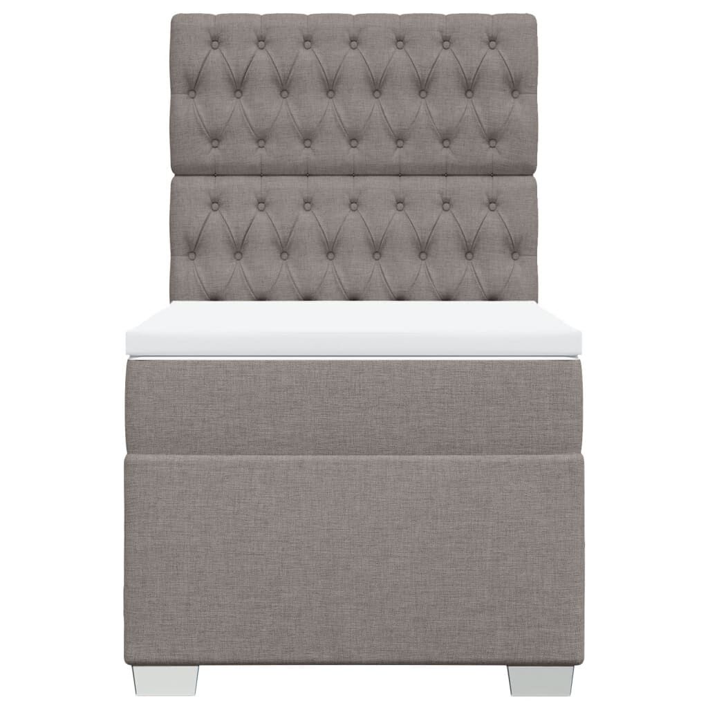 vidaXL Κρεβάτι Boxspring με Στρώμα Taupe 80x200 εκ. Υφασμάτινο