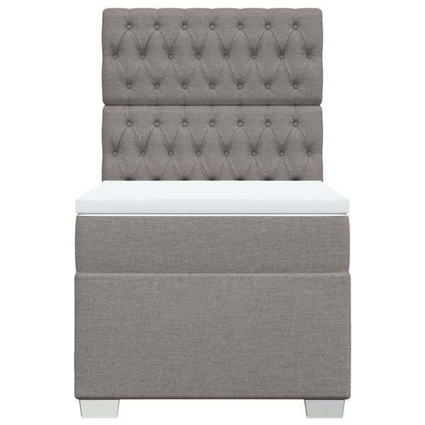 vidaXL Κρεβάτι Boxspring με Στρώμα Taupe 80x200 εκ. Υφασμάτινο