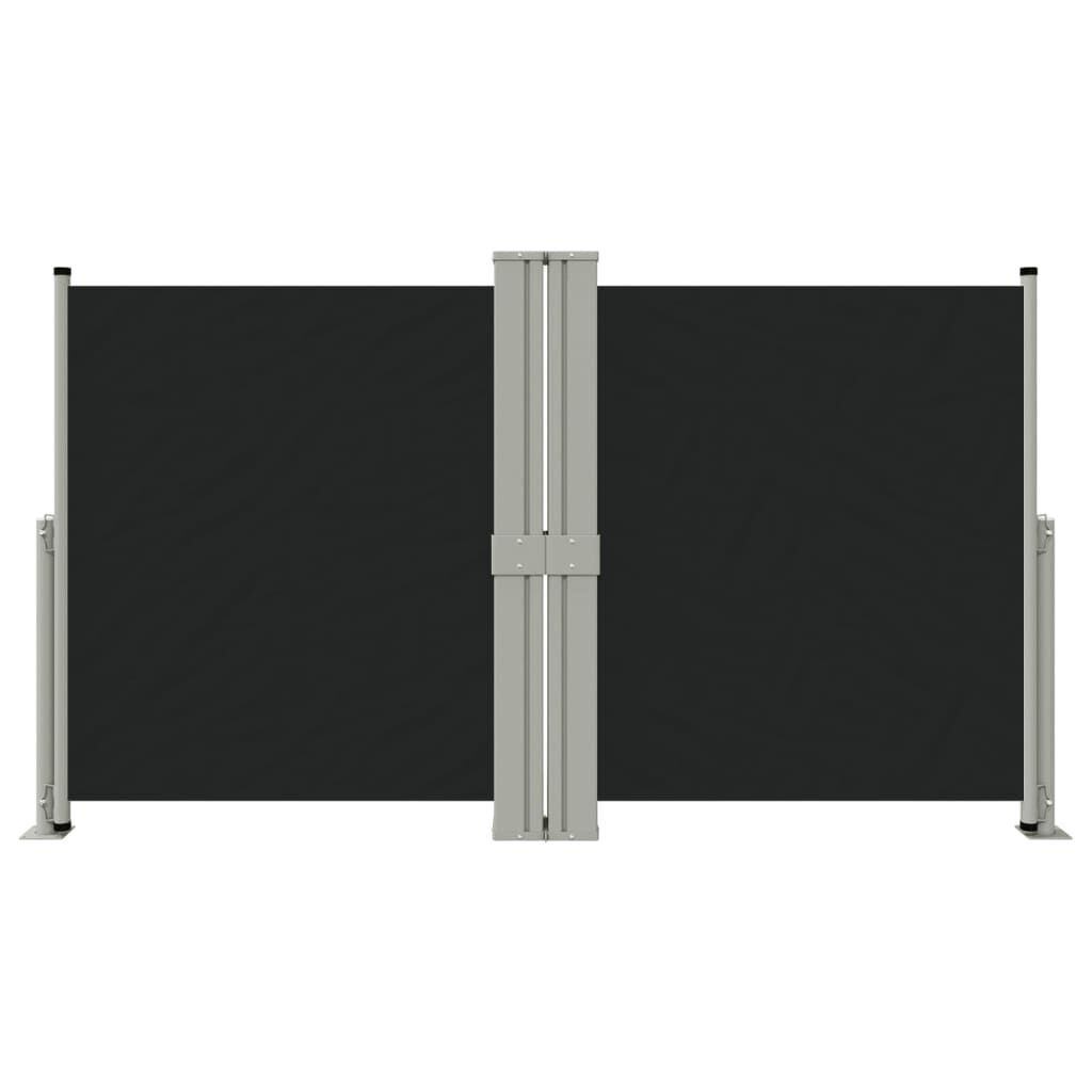 vidaXL Διαχωριστικό Βεράντας Συρόμενο Μαύρο 140 x 1200 εκ.