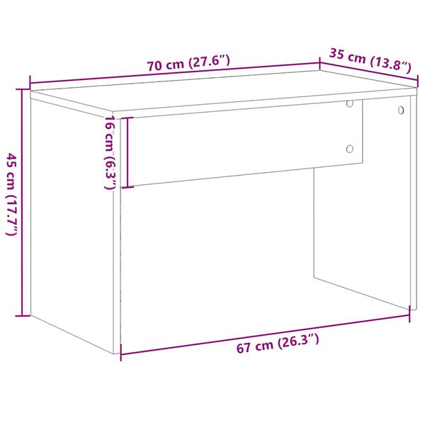 vidaXL Σκαμπό Μπουντουάρ Παλιό ξύλο 70 x 35 x 45 εκ Επεξεργασμένο Ξύλο