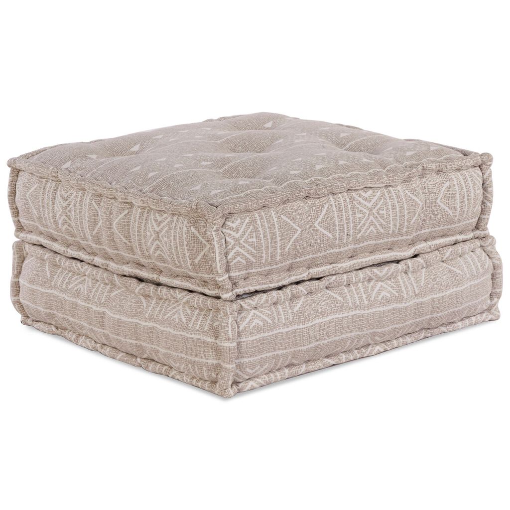 vidaXL Καναπές 2-θέσιος Modular Pouffe Μετατρεπόμενος Ανοιχτό Καφέ Ύφασμα
