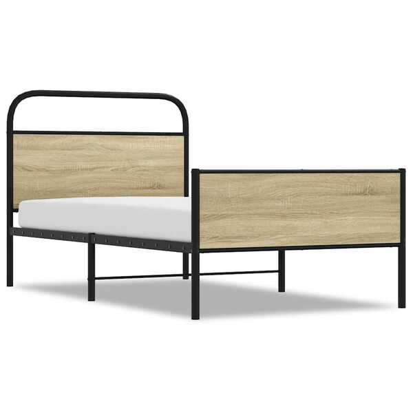 vidaXL Πλαίσιο Κρεβ. Χωρ. Στρώμα Sonoma Δρυς 90x200 εκ. Επεξ. Ξύλο