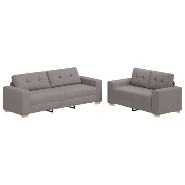 vidaXL Σετ Καναπέ με μαξιλάρι 2 pcs Taupe 221 x 78 x 80 εκ Ύφασμα