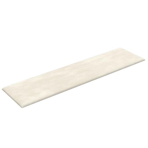 vidaXL Πάνελ Τοίχου 12 τεμ. Κρέμα 60x15 εκ. 1,08 μ² Βελούδινα