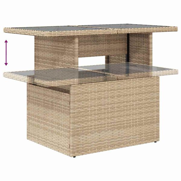 vidaXL Σετ Καναπέ Κήπου με αποθήκευση 8 pcs Μπεζ Πολυ ράταν