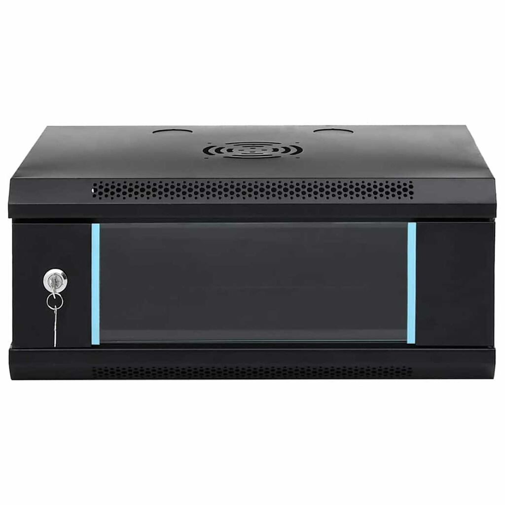 vidaXL Ντουλάπα δικτύου με αποθήκευση Μαύρο 53 x 45 x 21 εκ Ατσάλι
