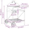 vidaXL Εξωτερική ψησταριά με τροχούς Μαύρο 96 x 72 x 113 εκ Μέταλλο