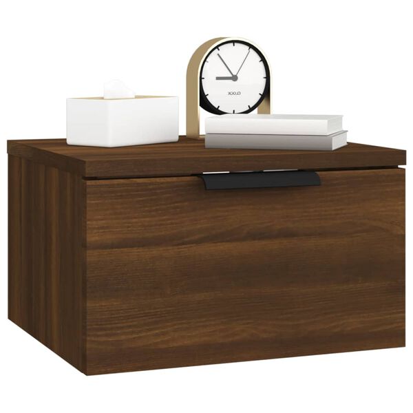 vidaXL Κομοδίνα Επιτοίχιο Καφέ Δρυς 34 x 30 x 20 εκ.