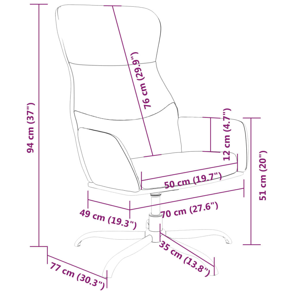 vidaXL Πολυθρόνα Relax Σκούρο Γκρι Υφασμάτινη με Υποπόδιο