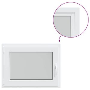 vidaXL Παράθυρο Υπογείου "RISOR" 80x60 εκ. Ανακλινόμενο & Περιστρεφόμενο DIN Αριστερά Λευκό