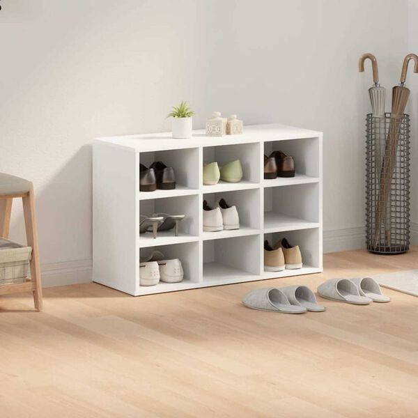 vidaXL Ντουλάπα Παπουτσιών Λευκό 77.5 x 30 x 51 εκ. Επεξεργασμένο ξύλο