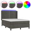 vidaXL &Kappa;&rho;&epsilon;&beta;ά&tau;&iota; Boxspring &mu;&epsilon; &Sigma;&tau;&rho;ώ&mu;&alpha; & LED &Sigma;&kappa;. &Gamma;&kappa;&rho;&iota; 140x190&epsilon;&kappa;. &Beta;&epsilon;&lambda;&omicron;ύ&delta;&iota;&nu;&omicron;