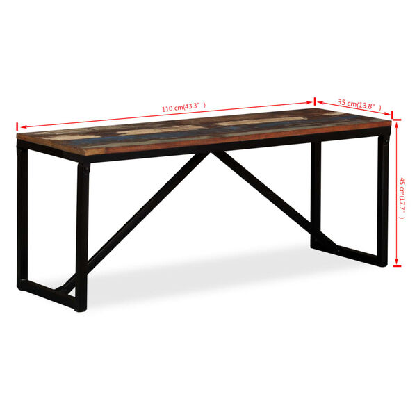 vidaXL Πάγκος 110 x 35 x 45 εκ. από Μασίφ Ανακυκλωμένο Ξύλο