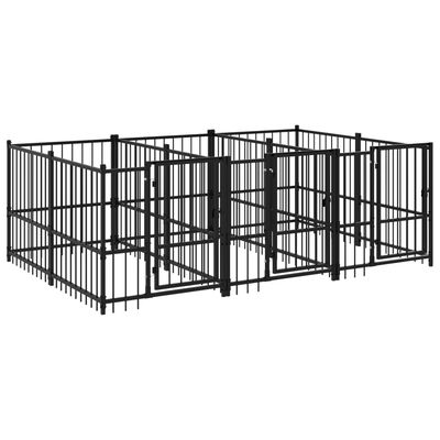 vidaXL Κλουβί Σκύλου Εξωτερικού Χώρου 5,63 μ² από Ατσάλι