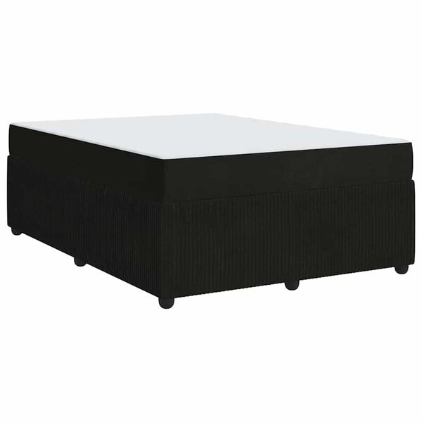 vidaXL Σκελετός κρεβατιού με στρώμα Μαύρο 140 x 200 cm Βελούδο