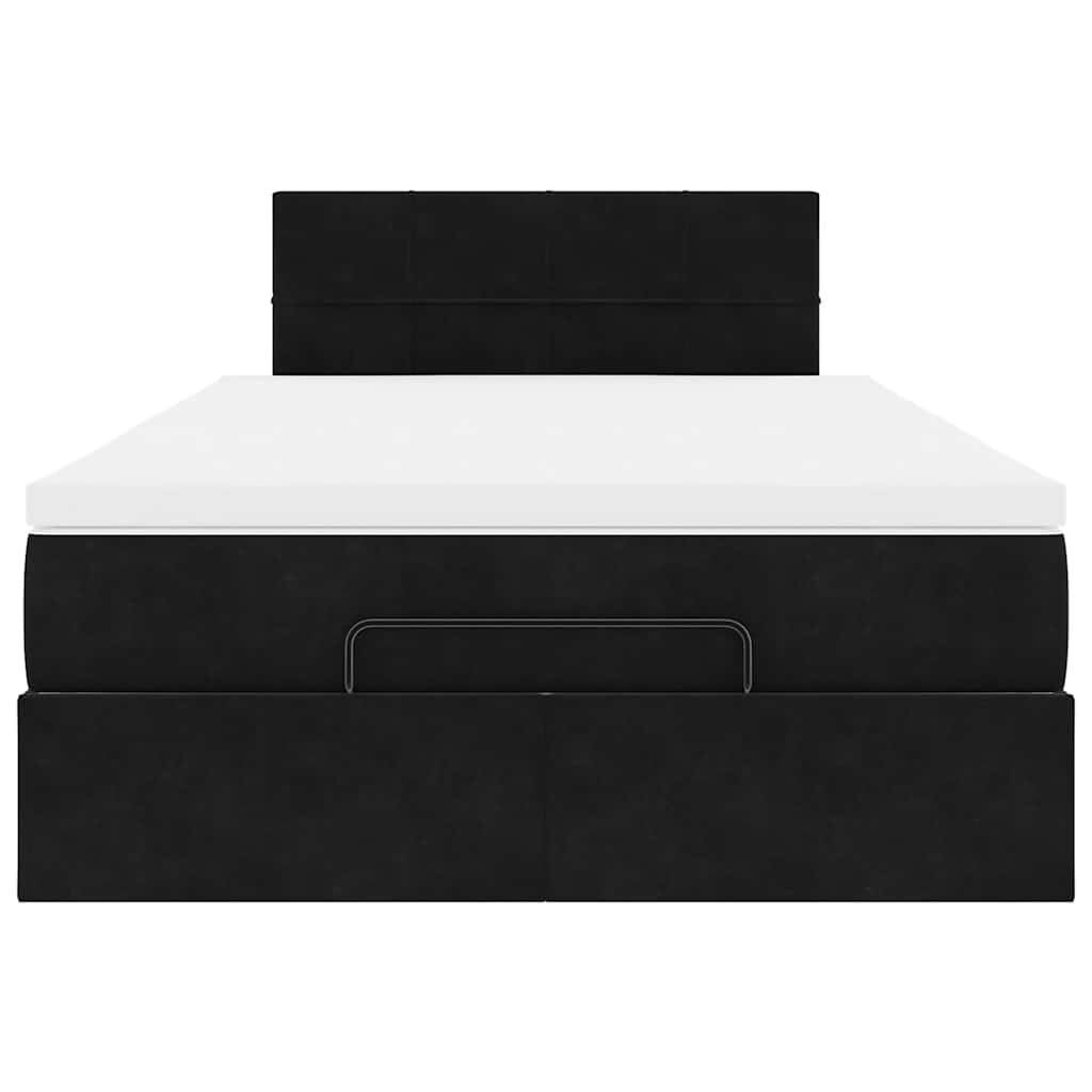 vidaXL Οθωμανικό κρεβάτι με στρώμα Μαύρο 120x200cm Velvet