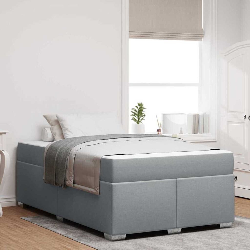 vidaXL Σκελετός Κρεβατιού Άλλο Ανοιχτό γκρι 120 x 190 cm ύφασμα