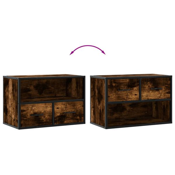 vidaXL Έπιπλο Τηλεόρασης Καπνιστή Δρυς 60x31x39,5 εκ Ξύλο/Μέταλλο
