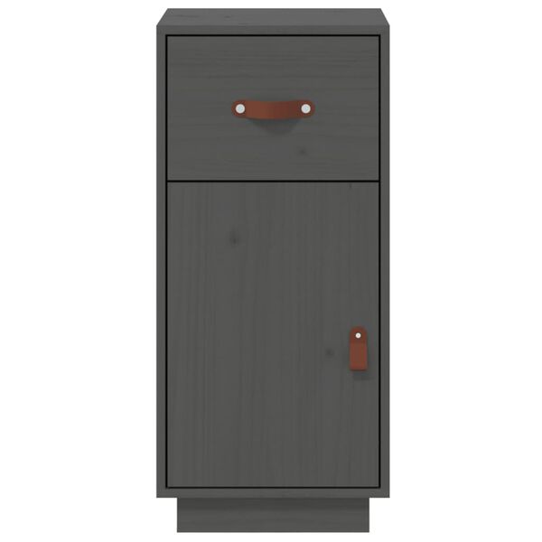 vidaXL Μπουφές Γκρι 34 x 40 x 75 εκ. από Μασίφ Ξύλο Πεύκου