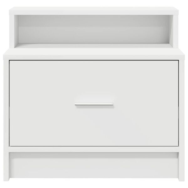 vidaXL Κομοδίνα με συρτάρι 2 τεμάχια Λευκό 51x31x47 cm
