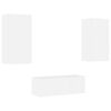 vidaXL Έπιπλα Τοίχου Τηλεόρασης 4 τεμ LED Λευκά από Επεξεργασμένο Ξύλο