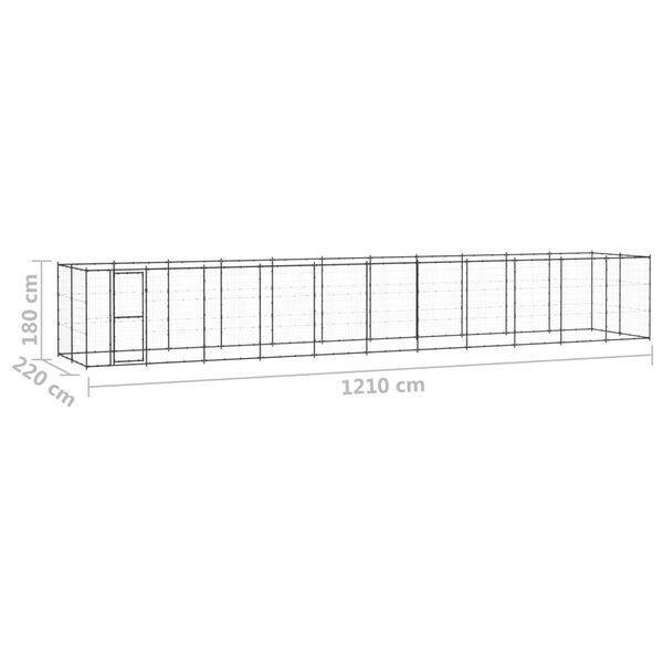 vidaXL Κλουβί Σκύλου Εξωτερικού Χώρου 26,62 μ² από Ατσάλι