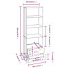vidaXL Ραφιέρα HAMAR Λευκή 60 x 35 x 180 εκ. από Μασίφ Ξύλο Πεύκου