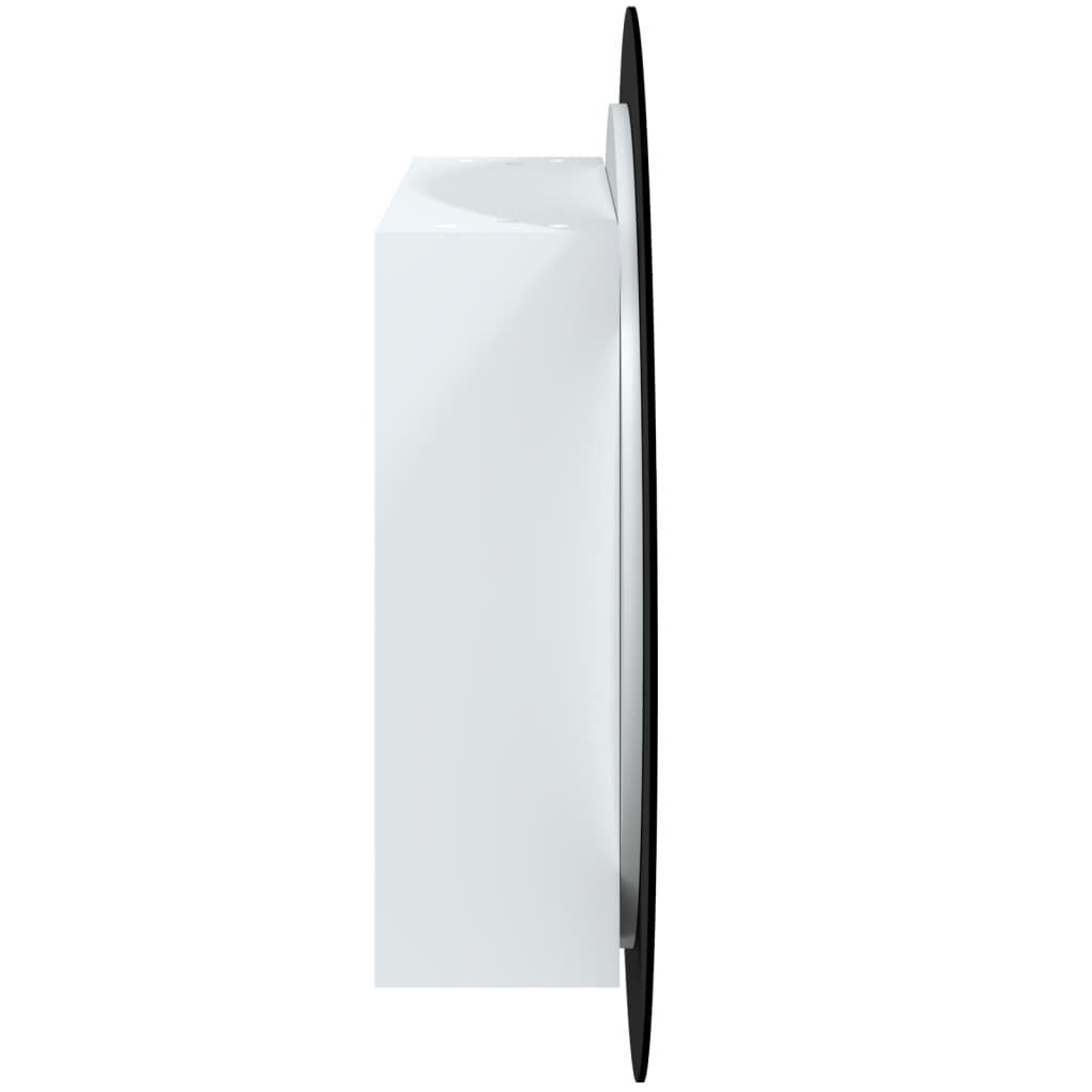 vidaXL Ντουλάπι Μπάνιου με Στρογγυλό Καθρέφτη&LED Λευκό 54x54x17,5 εκ.