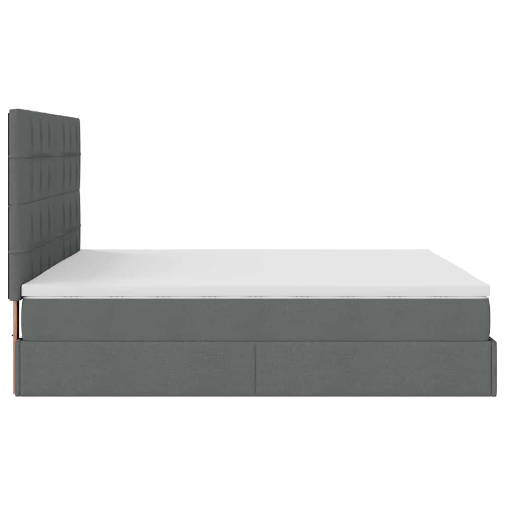 vidaXL Οθωμανικό κρεβάτι με στρώμα σκούρο γκρι 180x200cm ύφασμα
