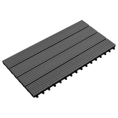 vidaXL Πλακάκια Deck 6 τεμ. Μαύρα 60 x 30 εκ. 1,08 μ² από WPC